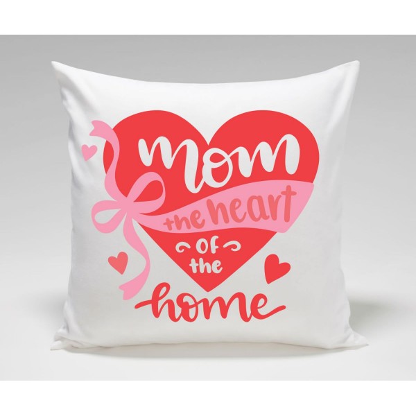MOM the heart of the home Mothers Day Plush Decorative Cushion